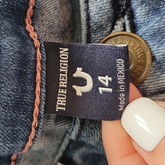 True RELIGION WHITE WASHED DISTRESSED SKINNY JEANS SIZE 28 - Picture 11 of 16